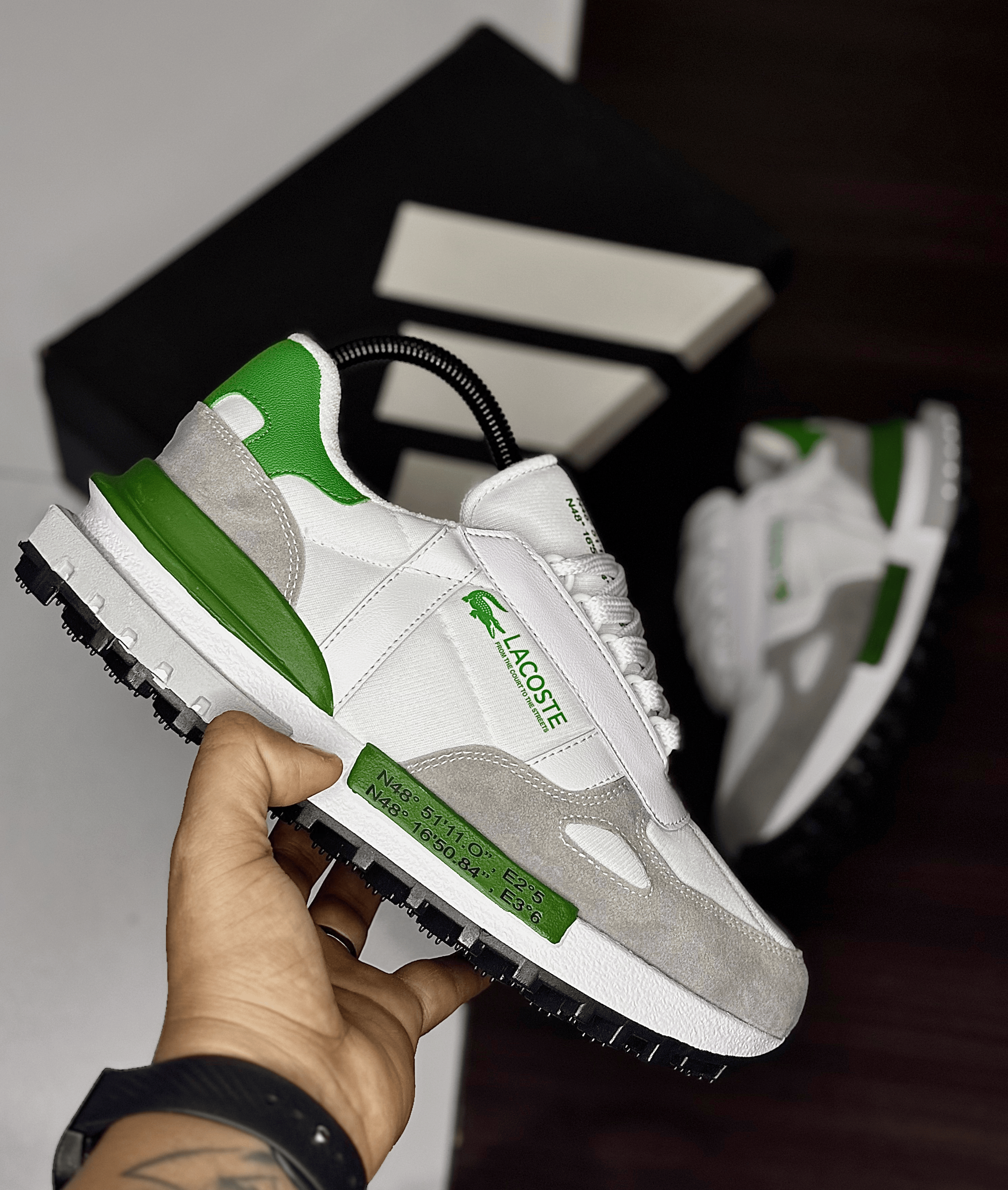 LACOSTE ELITE  color BLANCO VERDE